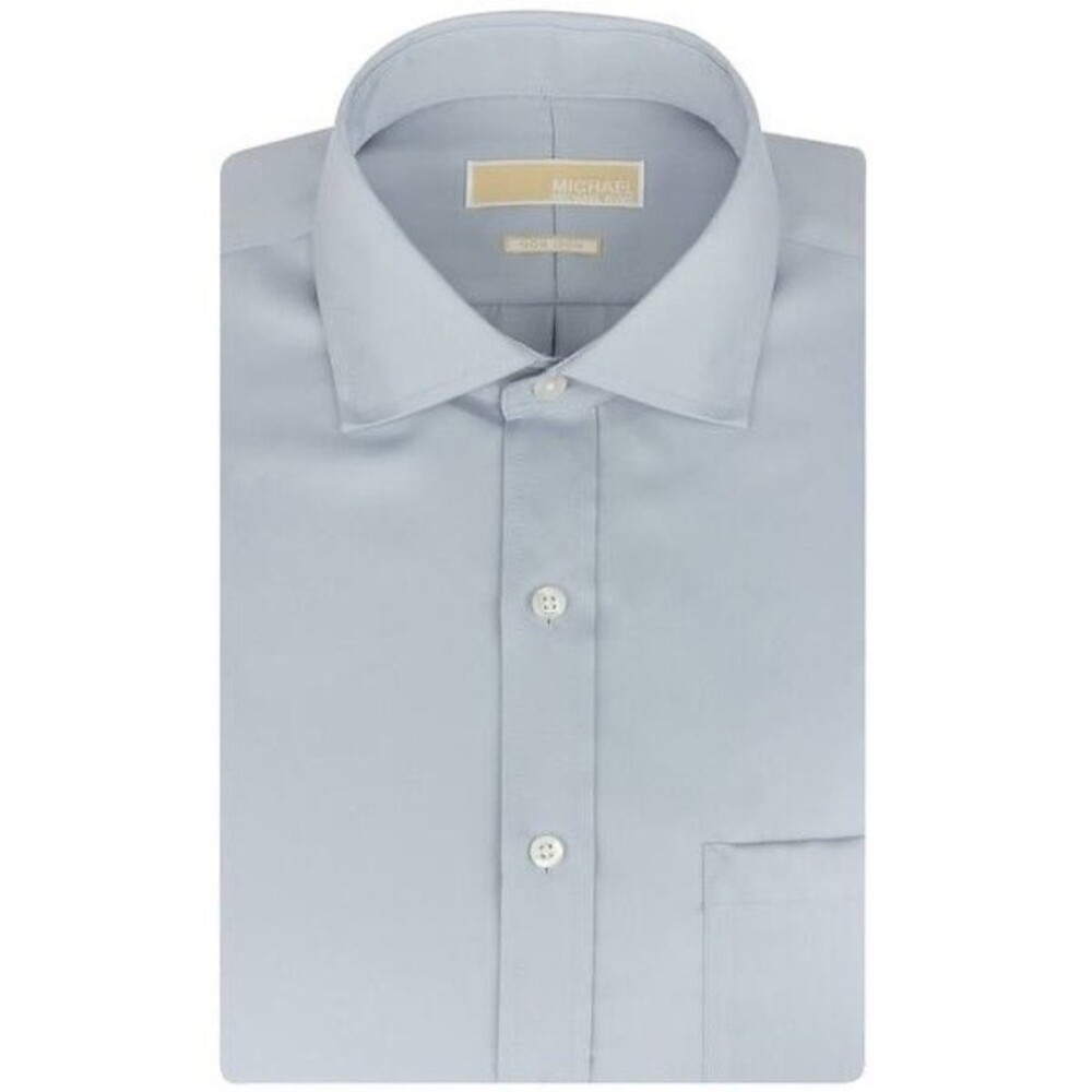 Michael Kors Men's Button-down Dress Shirt Steel Gray Size L - 16 - 34 / 35